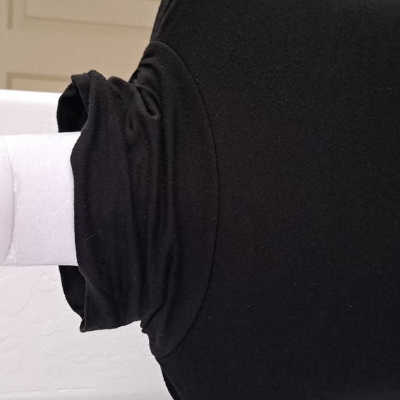 Charter Club Women's Knit Long Sleeve Ruched Neck Top Size Large Black - Picture 3 of 8